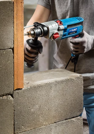 Дрель ударная двухскоростная + кейс ДУ-П850-2 ЭРМК серия ПРОФЕССИОНАЛ купить в Перми