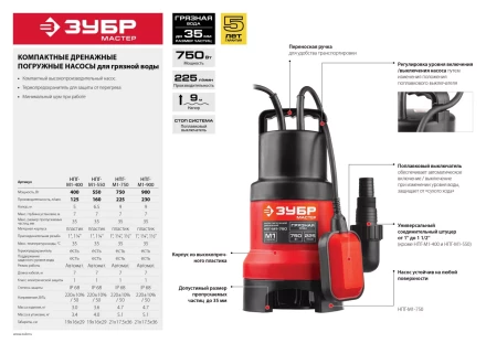 Насос дренажный НПГ-М1-900 серия МАСТЕР купить в Перми