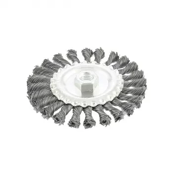 Щетка для УШМ 125 мм, М14, плоская, крученая  проволока 0,5 мм  MATRIX 74640 купить в Перми