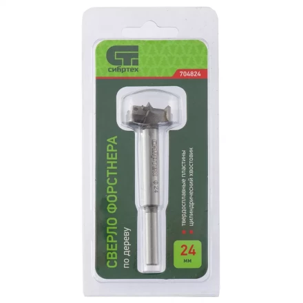Сверло Форстнера по дереву 24 мм цилиндрический хвостовик СИБРТЕХ 704824 купить в Перми