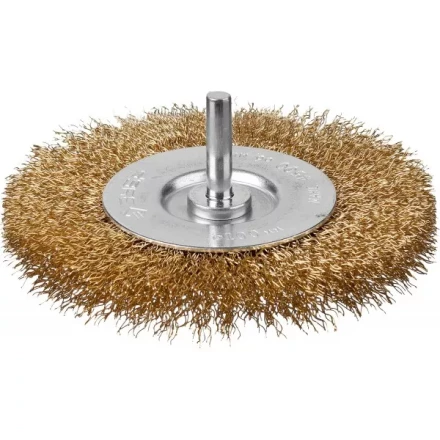 ЗУБР &quot;ПРОФЕССИОНАЛ&quot;. Щетка дисковая для дрели, витая латунированная стальная проволока 0,3мм, 100мм 3520-100_z02 купить в Перми