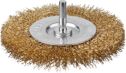 ЗУБР &quot;ПРОФЕССИОНАЛ&quot;. Щетка дисковая для дрели, витая латунированная стальная проволока 0,3мм, 100мм 3520-100_z02 купить в Перми
