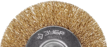 ЗУБР &quot;ПРОФЕССИОНАЛ&quot;. Щетка дисковая для дрели, витая латунированная стальная проволока 0,3мм, 100мм 3520-100_z02 купить в Перми