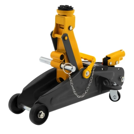 Домкрат гидравлический подкатной Denzel с фиксатором 2 т 130-330 мм в кейсе 51154 купить в Перми