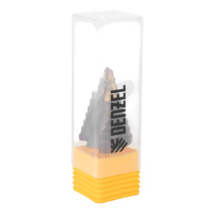 Сверло ступенчатое Denzel 723615, 9-12-15-18-21-24-27-30-33-36 мм, Р6М5К5, 6-гр. хвостовик купить в Перми