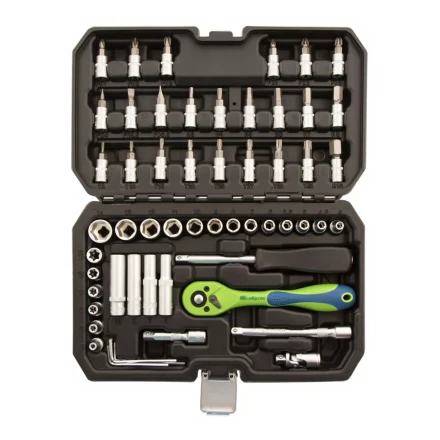 Набор инструментов 56 предметов, CrV, 1/4&quot; Сибртех 13525 купить в Перми