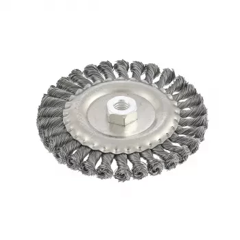 Щетка для УШМ 150 мм, М14, плоская, крученая  проволока 0,5 мм  MATRIX 74641 купить в Перми