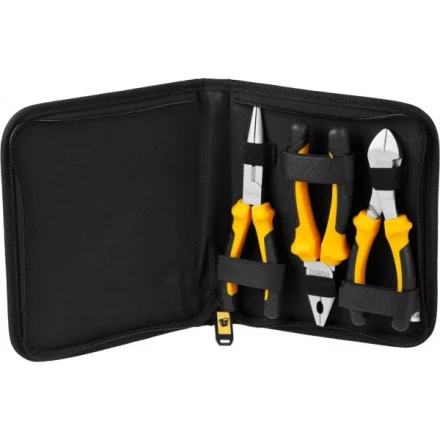 Набор JCB: Губцевый инструмент, хромированное покрытие, двухкомпонентные рукоятки, CrV cталь, 3 предм, чехол JPL016 купить в Перми