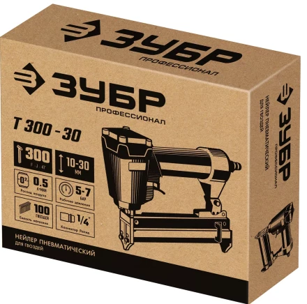 ЗУБР Т300-30 пневматический нейлер для гвоздей 18Ga, тип 300 (10-30 мм), Профессионал (31932) купить в Перми