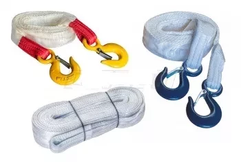 Ремень буксировочный динамический разрывная нагрузка 4т РА L= 5.5 м 60 мм в 1 слой с кч din 2.0т купить в Перми