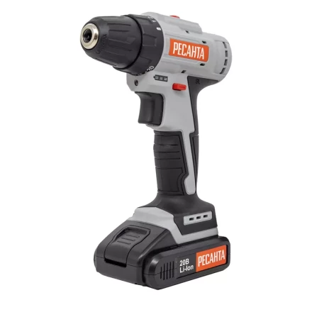Дрель-шуруповерт аккумуляторная Ресанта ДА-20-2ЛК-Б (2,0 А/ч) (бесщеточный двигатель) 75/14/10 купить в Перми