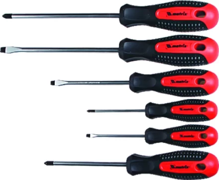 Набор профессиональных отверток Fusion CrV 3-компонентная рукоятка antislip 6 шт. Matrix 13351 купить в Перми