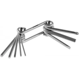 Набор ЗУБР Ключи "МАСТЕР" имбусовые складные, Cr-V сталь, сатинированное покрытие, HEX 2-6 мм, SL 5 мм, PH № 2, 8-в-1 27420-H8