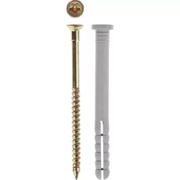 Дюбель-гвоздь ЗУБР полипропиленовый, цилиндрический бортик, 8 x 80 мм, 3 шт 4-301366-08-080