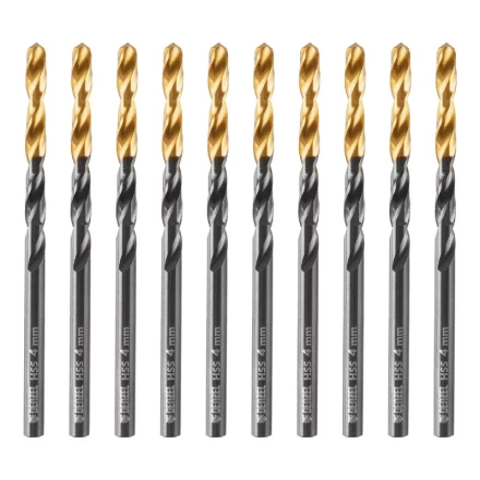 Сверло по металлу, 4 мм, HSS-Tin, Golden Tip, 10 шт. Denzel 717209 купить в Перми