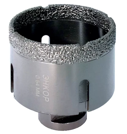 Коронка алмазная по керамограниту D 64 мм для УШМ сух. рез Энкор 48314 купить в Перми