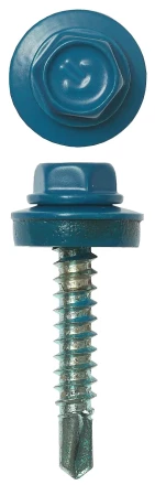 Саморезы ЗУБР окраш., RAL 5009 небесно-голуб., для крепл. кров. матер. к дерев. обреш., 4.8x29мм, 400шт 4-300315-48-029-5009 купить в Перми