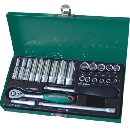 Набор головок торцевых 1/4&quot;DR 4-13мм 25предметов Jonnesway S04Н2125S 47199 купить в Перми