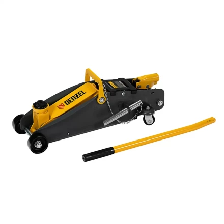 Домкрат гидравлический подкатной Denzel с фиксатором 2,8 т 135-385 мм в кейсе 51156 купить в Перми