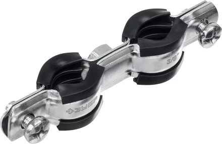 ЗУБР 3/8, цинк, 8 шт, двойной трубный хомут (37890-15-19) купить в Перми