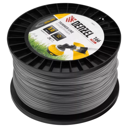 Леска для триммера двухкомпонентная звезда  Denzel 96843, 3,0мм х 166м, на DIN катушке EXTRA CORD купить в Перми