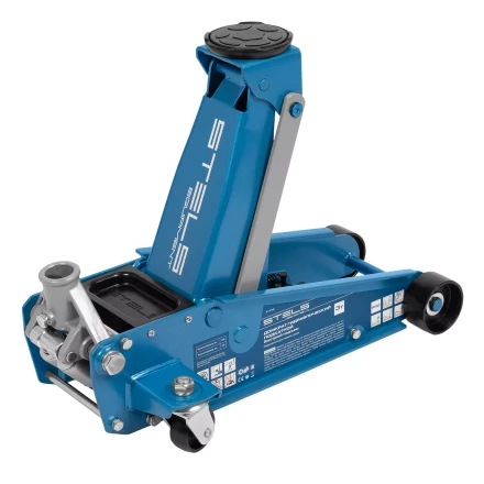 Домкрат гидравлический подкатной Stels 51139, 3 т, 120-450 мм, быстрый подъем, проф. купить в Перми