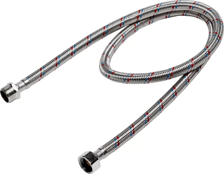 Подводка гибкая ЗУБР для воды, оплетка из нержавеющей стали, г/ш 1/2&quot; - 1м 51005-G/S-100 купить в Перми