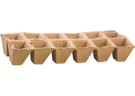 Торфяные горшочки 310х100х50 мм квадратные блок по 12 ячеек Россия 64354 купить в Перми