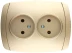Розетка СВЕТОЗАР &quot;АКЦЕНТ&quot; двойная в сборе, без заземления, цвет золотой металлик, 16А/~250В SV-54202-GM купить в Перми