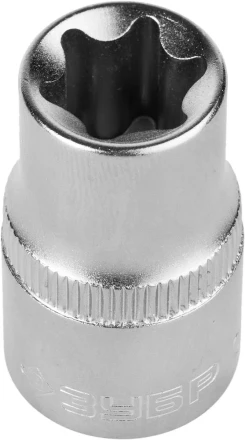 Головка торцовая ЗУБР &quot;МАСТЕР&quot; (1/2&quot;), Cr-V, E-TORX, хроматированное покрытие, E14 27719-14 купить в Перми