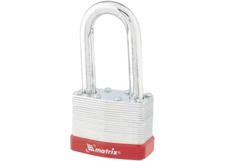 Замок навесной 65 мм удлиненная дужка MATRIX 91811 купить в Перми
