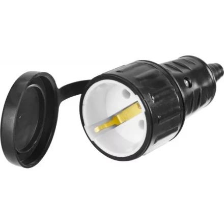 Розетка СИБИН электрическая ударопрочная, с заземлением, 16А/220В, IP44, черная 55186-B купить в Перми