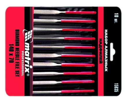 Набор надфилей алмазных 140х70х3 мм 6 штук MATRIX MASTER 15834 купить в Перми