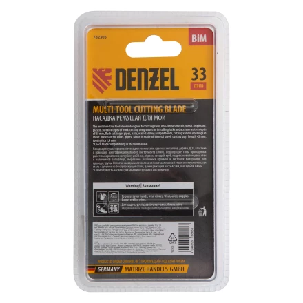 Насадка для МФИ режущая пазовая прямая, BiM, по металлу и дереву, 33 x 1.4 мм, мелкий зуб Denzel 782305 купить в Перми