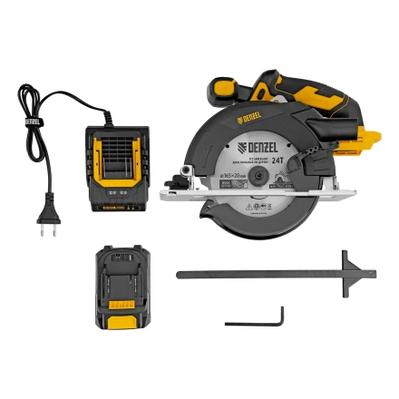 Пила циркулярная аккумуляторная CCSH-20-165, 165 мм, Li-Ion, 20 В// Denzel 27405 купить в Перми