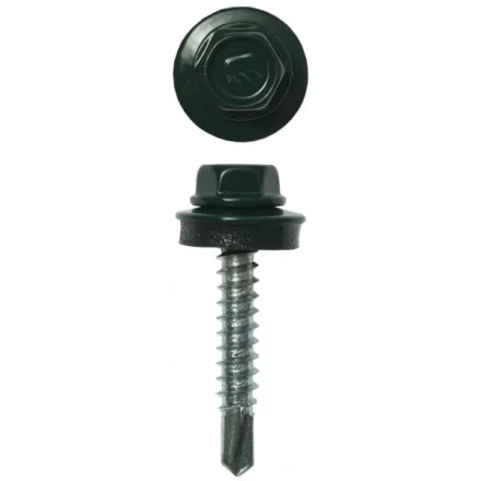 Саморезы ЗУБР &quot;ПРОФЕССИОНАЛ&quot; окраш., RAL 6005 зелен. насыщен., для крепл. кров. матер. к дерев. обреш., 4.8х29мм, 2500шт 4-300310-48-029-6005 купить в Перми