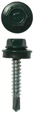 Саморезы ЗУБР &quot;ПРОФЕССИОНАЛ&quot; окраш., RAL 6005 зелен. насыщен., для крепл. кров. матер. к дерев. обреш., 4.8х29мм, 2500шт 4-300310-48-029-6005 купить в Перми