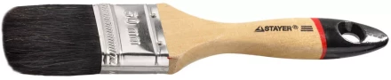 Кисть плоская STAYER &quot;UNIVERSAL-EURO&quot;, чёрная натуральная щетина, деревянная ручка, 50мм 01022-050 купить в Перми