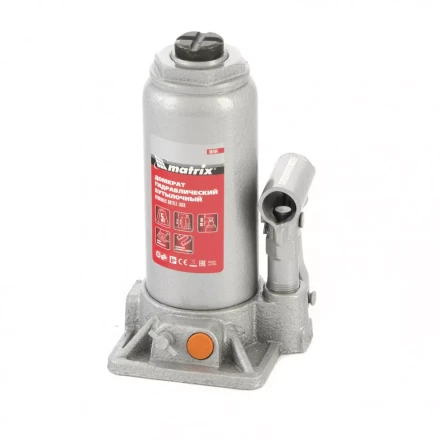 Домкрат гидравлический бутылочный 5 т h подъема 197-382 мм Matrix 50764 купить в Перми
