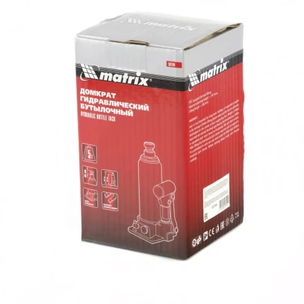 Домкрат гидравлический бутылочный 5 т h подъема 197-382 мм Matrix 50764 купить в Перми