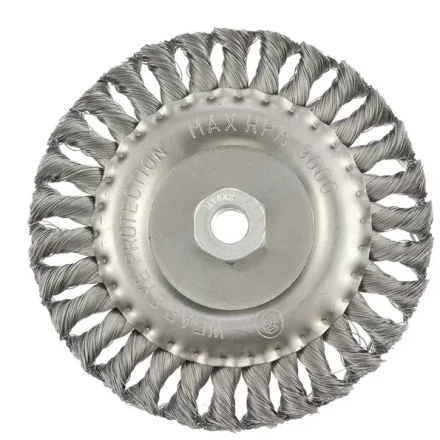 Щетка для УШМ 150 мм М14 плоская крученая проволока 0,8 мм MTX 74645 купить в Перми