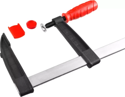 Струбцина ЗУБР &quot;МАСТЕР&quot;, тип &quot;F&quot;, пластмассовая ручка, стальная закаленная рейка, 120х1000мм 32150-120-1000 купить в Перми