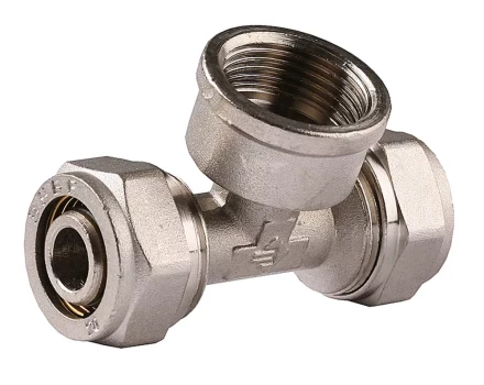 Тройник ЗУБР с внутренней резьбой, цанга-гайка, 3/4&quot;х20х2,0 мм, никель 51406-20-3/4 купить в Перми