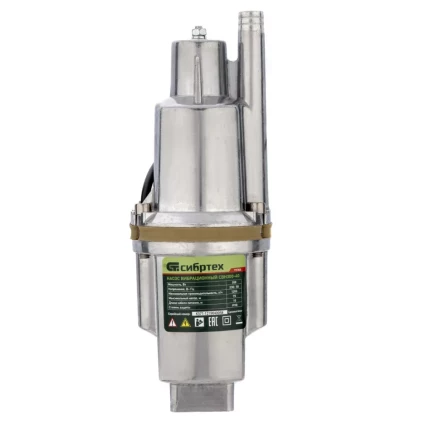 Вибрационный насос СВН300-40, верхний забор, 300 Вт, напор 75 м, 1200 л/ч, кабель 40 м Сибртех 99304 купить в Перми