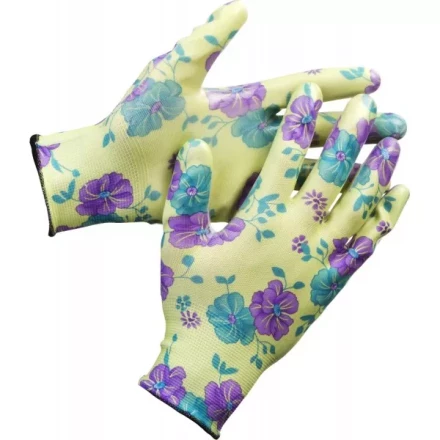 Перчатки GRINDA садовые, прозрачное нитриловое покрытие, размер L-XL, зеленые 11295-XL купить в Перми