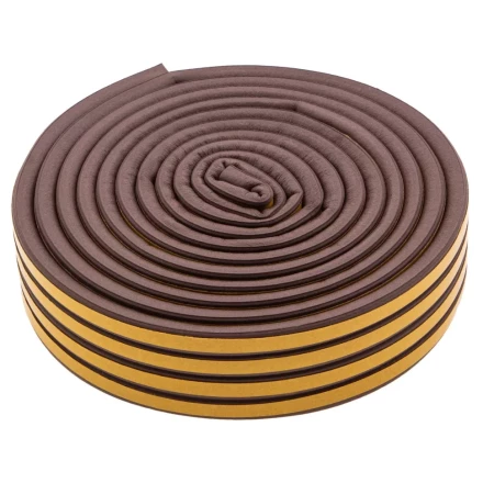 Уплотнитель резиновый, 12 м, профиль &quot;D&quot;, коричневый Сибртех 88910 купить в Перми