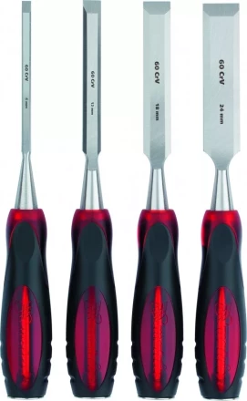 Набор долот-стамесок &quot;Тигровый глаз&quot; плоских 4 штуки 6-12-18-24 мм MATRIX 24432 купить в Перми