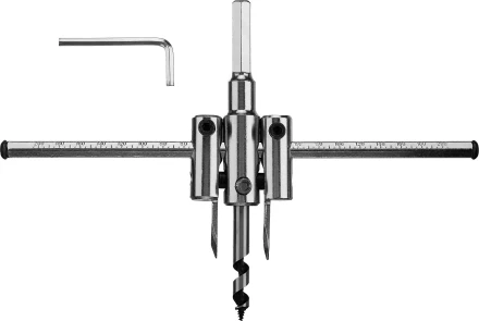 Сверло ЗУБР &quot;МАСТЕР&quot; регулируемое по дереву, двухрезцовое &quot;Балеринка&quot;, d=40-200мм, 1-30мм, в блистере 29440-200 купить в Перми