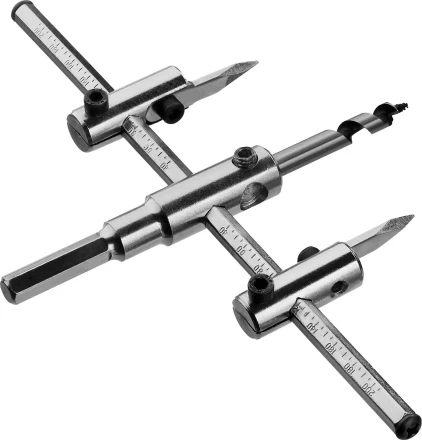 Сверло ЗУБР &quot;МАСТЕР&quot; регулируемое по дереву, двухрезцовое &quot;Балеринка&quot;, d=40-200мм, 1-30мм, в блистере 29440-200 купить в Перми