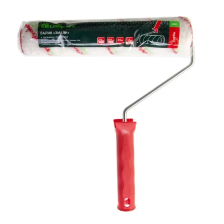 Валик &quot;Эмали&quot; , 250 мм, ворс 12 мм, D - 36 мм, D ручки - 6 мм, полиамид, полиакрил Сибртех 80201 купить в Перми